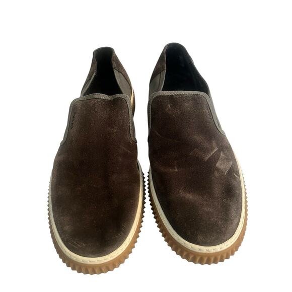 PRADA STRATUS SLIP-ON SNEAKERS SHOES •Men US 12 /EU 47• Brown Suede 4D 3168 main image 10